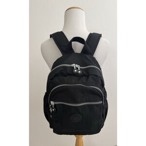 Kaierwoke Small Backpack Black Lightweight Nylon Padded Straps Zip Pockets